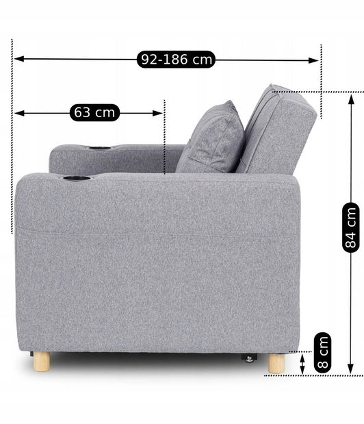 Rozkládací křeslo Suspendida (šedá)