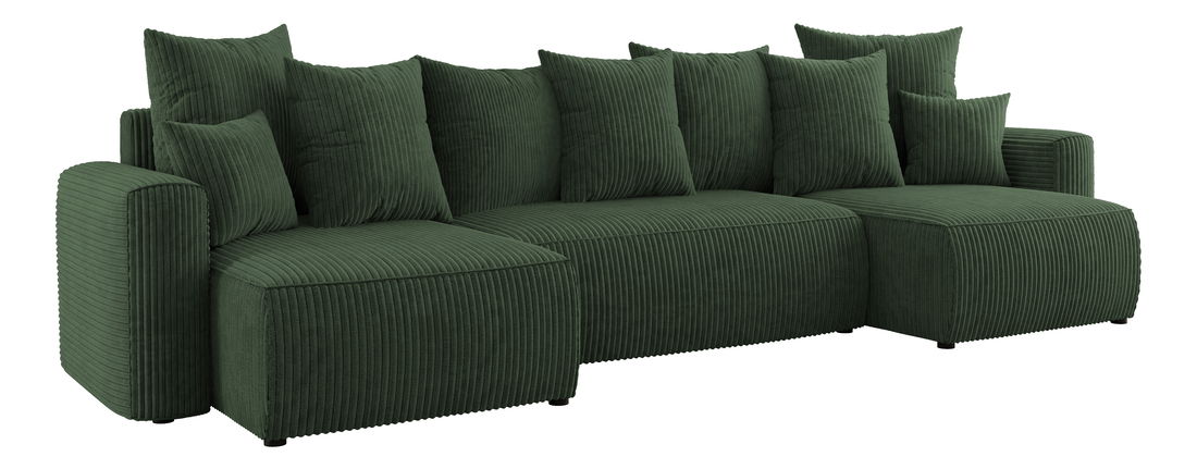Rohová sedačka Denia U (tmavě zelená) (P)