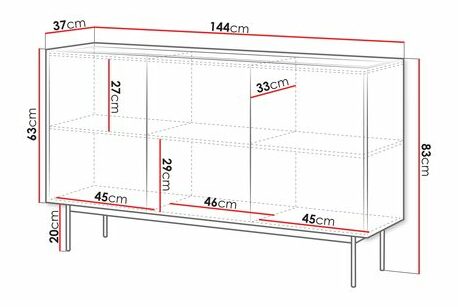 Skříňka Corado CK144 (kašmír + dub linie)