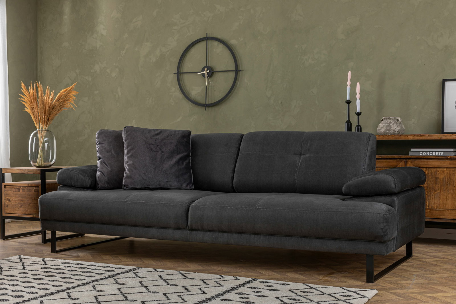 Pohovka 3-sed Musta (antracit)