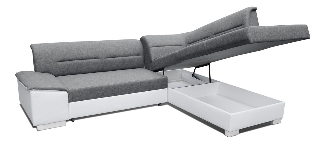 Rohová sedací souprava Verso (šedá + bílá) (P)
