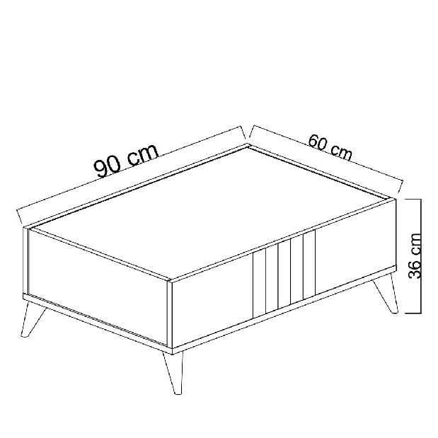 Konferenční stolek Chromo (Antracit + Bílá)