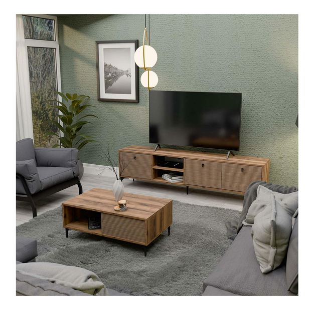 Sestava nábytku do obývacího pokoje Settle (ořech)