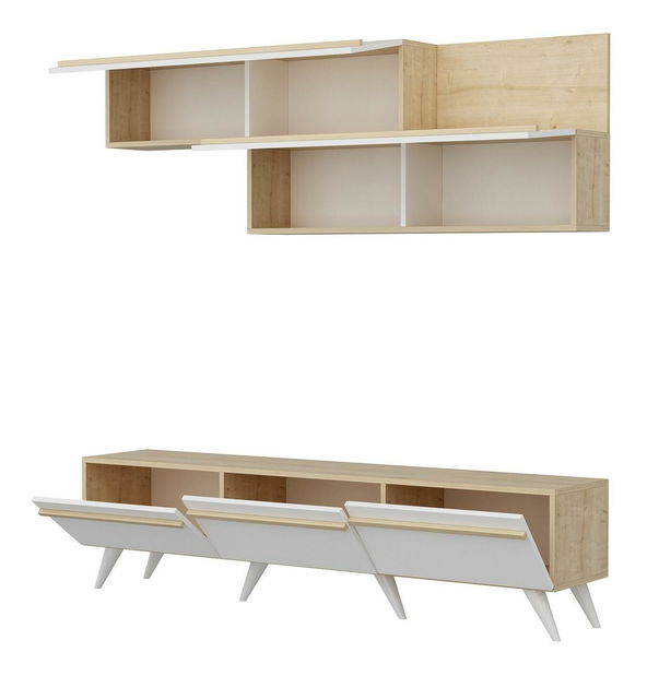 Obývací stěna Amstel (dub safírový + bílá)