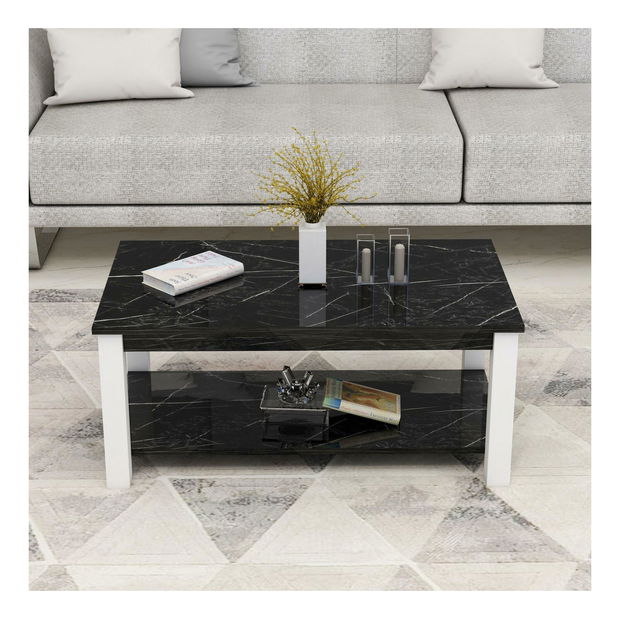 Konferenční stolek Milasi 1 (černá + bílá)