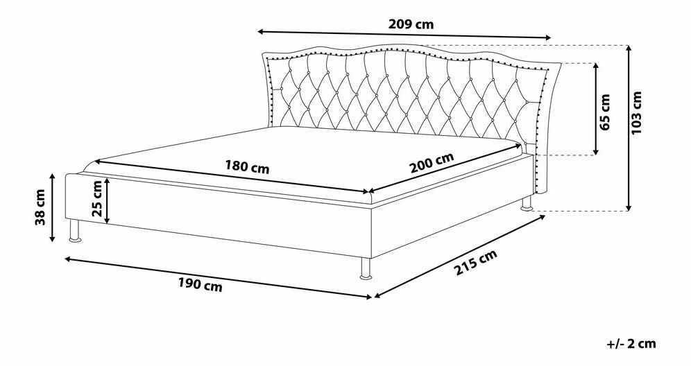 Manželská postel 180 cm MATH (s roštem) (bílá)