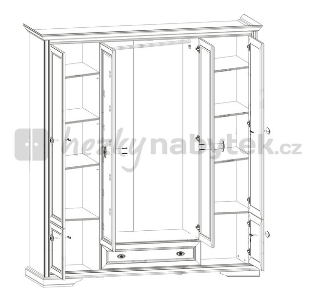 Šatní skříň BRW ONTARIO SZF 4D1S