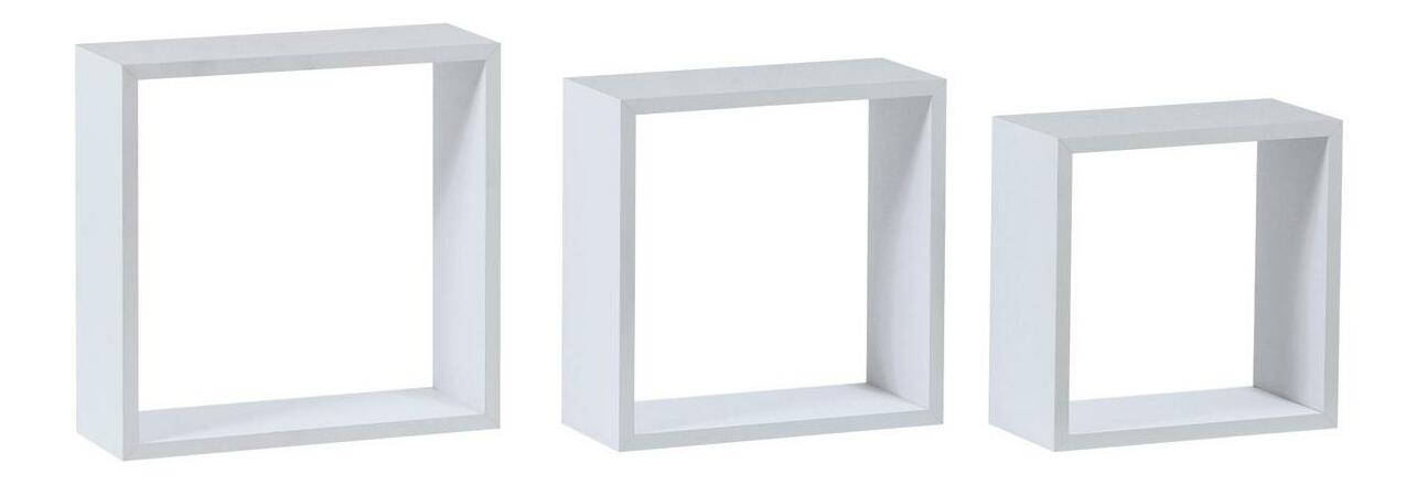 Set 3 nástěnných polic Parto (bílá matná)