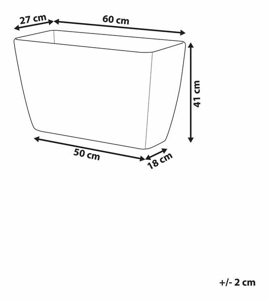 Květináč BARINAS 41x60x27 cm (kámen) (šedá)