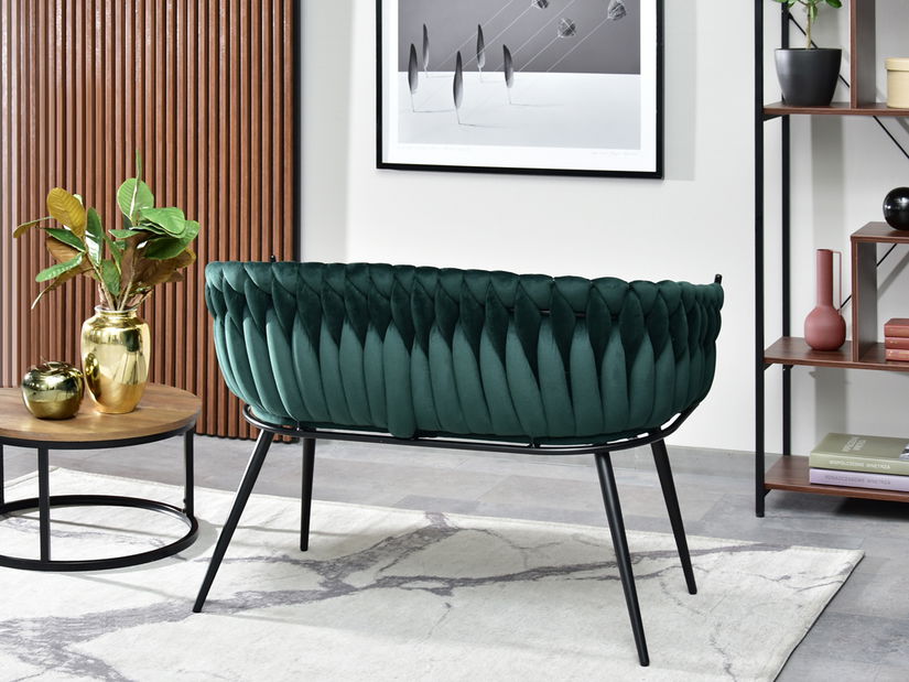 Pohovka dvousedačka Radio (zelená + černá)