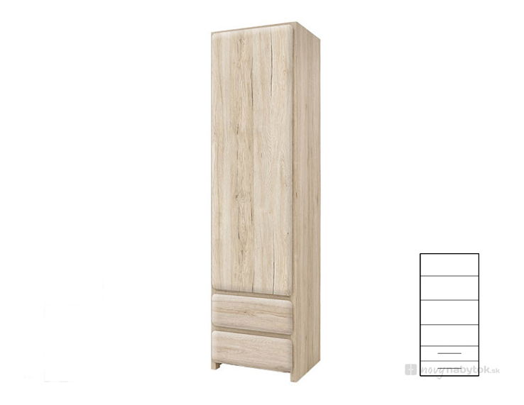 Policová skříň BRW Possi REG1D2S/20/5