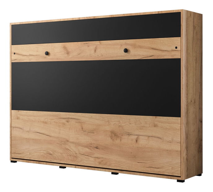 Sklapovací postel 140 Cassie (craft zlatý + černá matná) (horizontální)