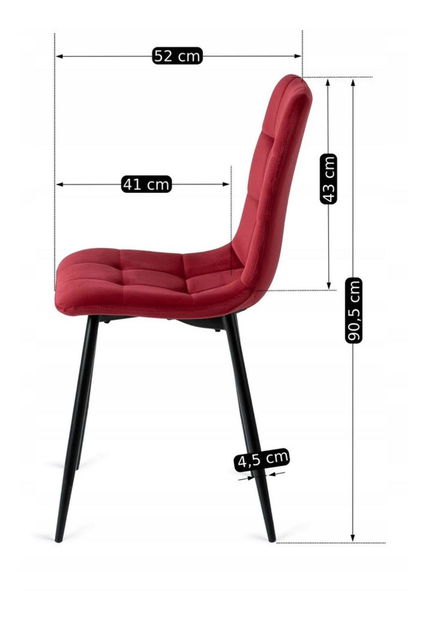 Jídelní židle Permite (bordó)