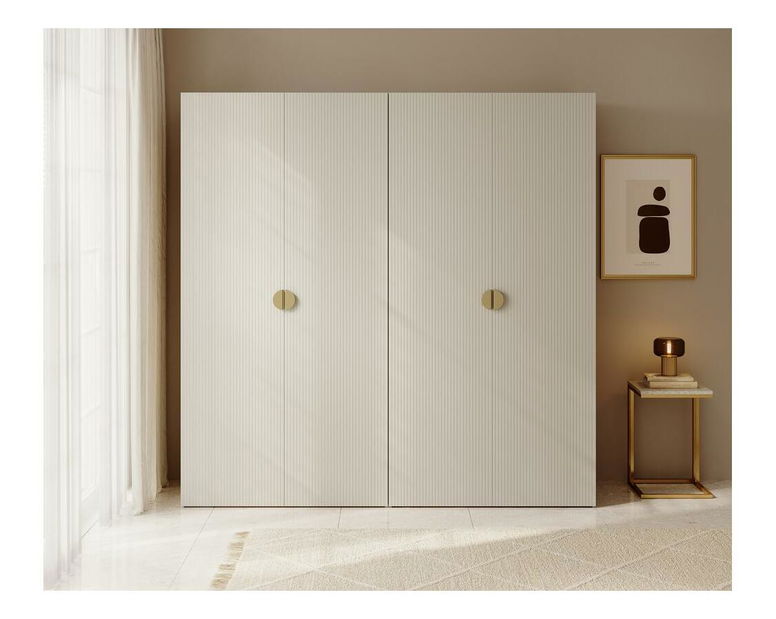 Šatní skříň Moonie III (šedobéžová + bílá)