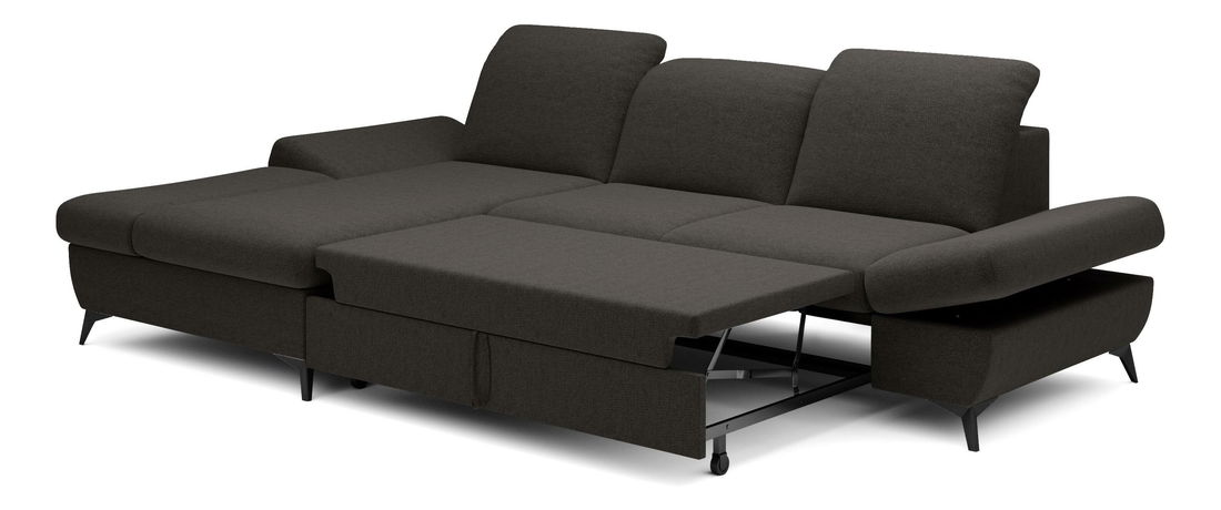 Rohová sedací souprava Harpie (černá) (L)