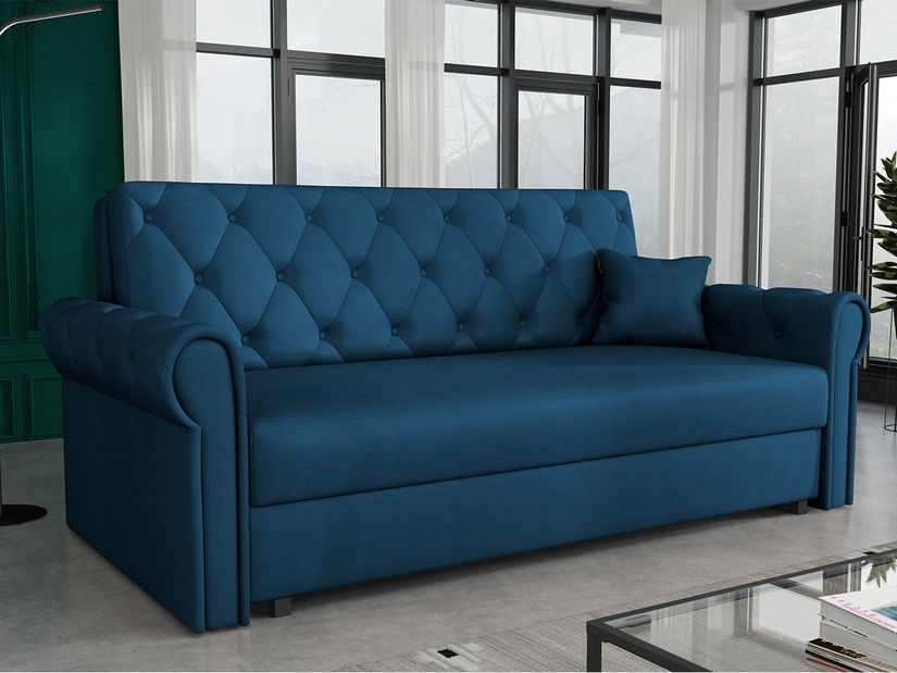 Rozkládací pohovka Carivia Roma IV (modrá) (s úl. prostorem)