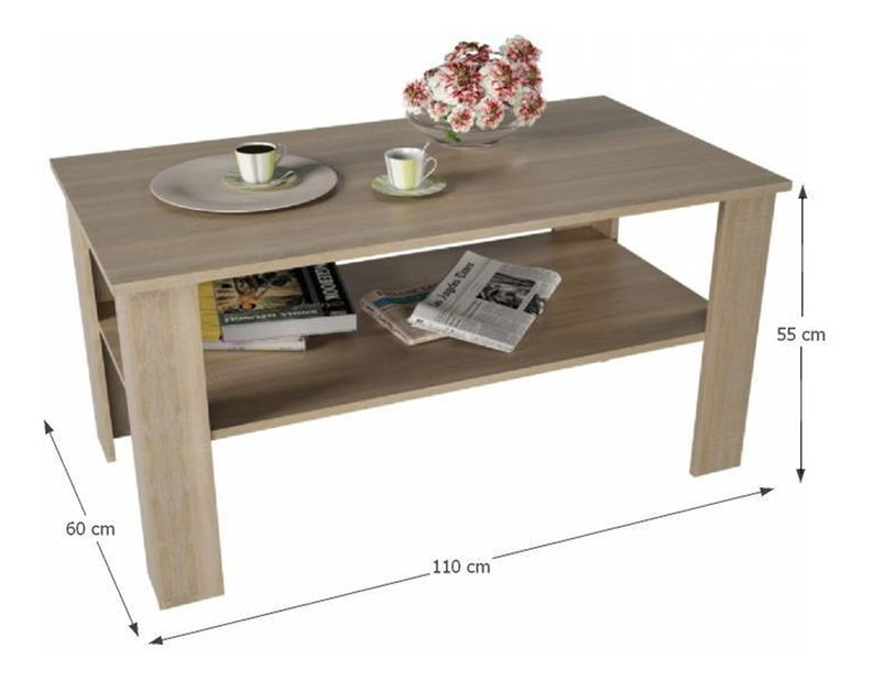 Konferenční stolek Gertha (dub sonoma)