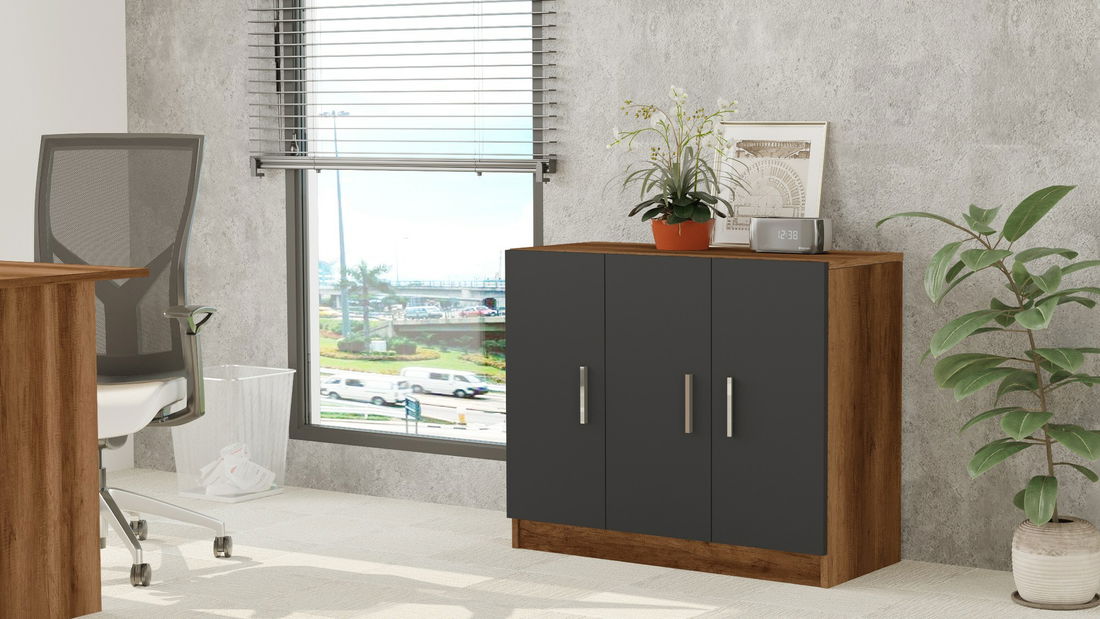 Skříňka Vincent 5 (ořech + antracit)