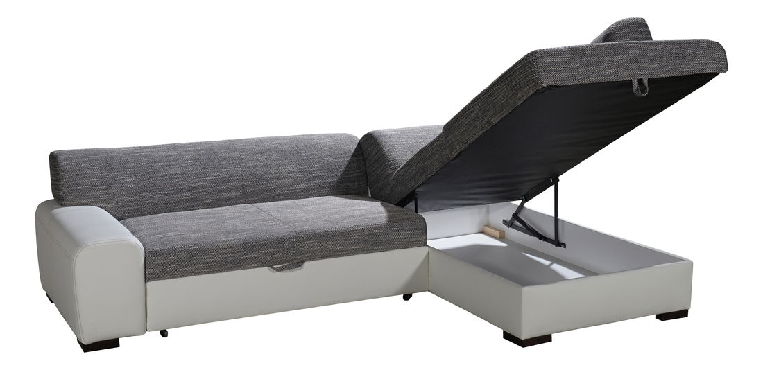 Rohová sedací souprava Minos (šedá + černá) (P)
