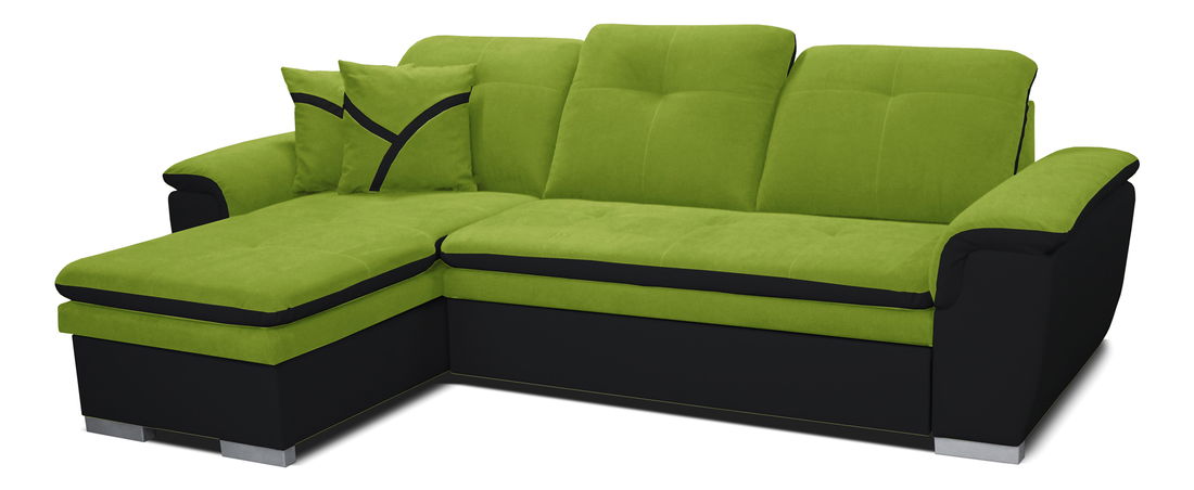 Rohová sedací souprava Estevan L+2F (zelená + černá) (L)