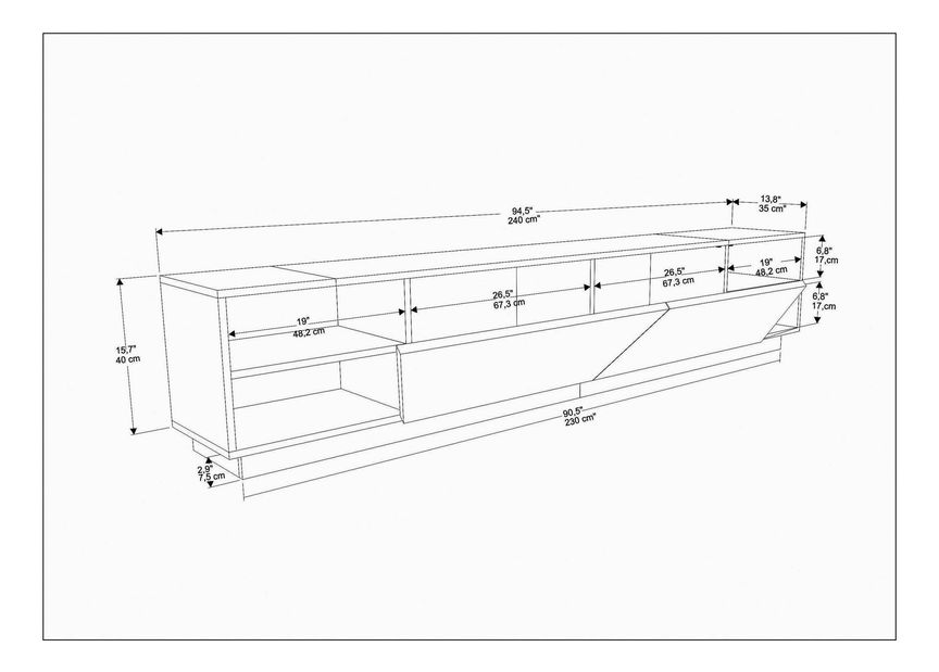 TV stolek/skříňka Rhodos (antracit + dub)