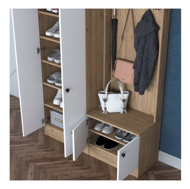 Předsíňová stěna Pixie 11 (ořech + bílá)