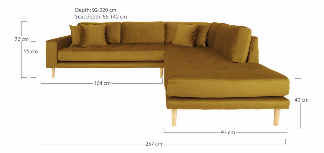 Rohová sedací souprava (P) Lvaveriaora L (hořčicová)