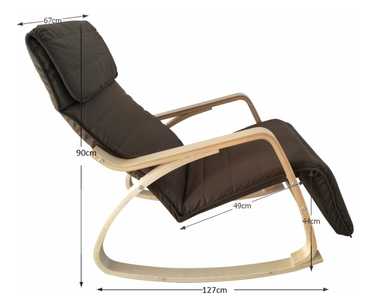 Houpací křeslo Runde (hnědá + bříza)