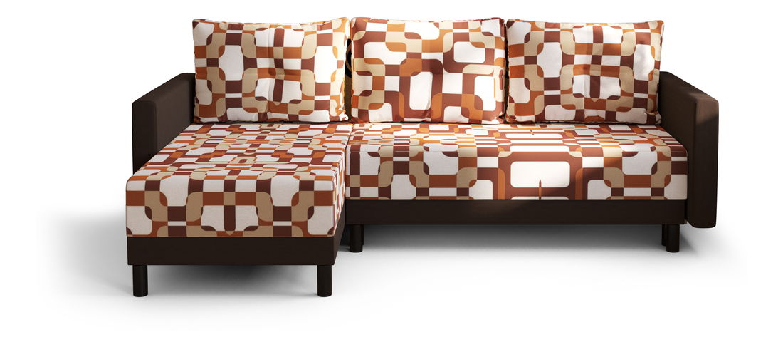 Rohová sedací souprava Glimmer L (fialová + bílá) (L)