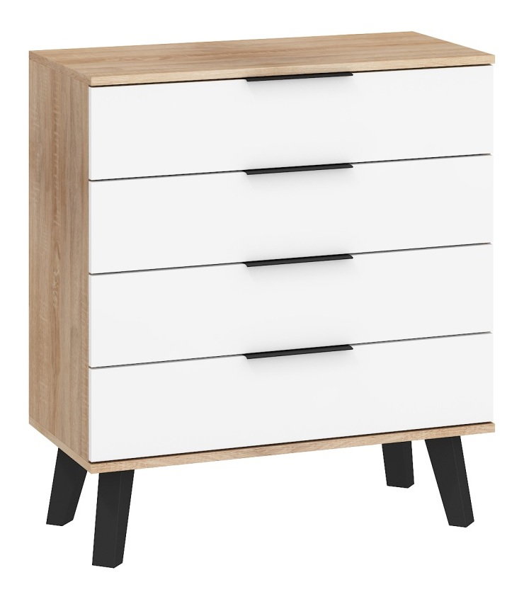 Komoda Shela SVN-04 (dub sonoma světlá + bílý lesk)