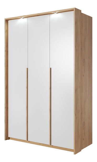 Šatní skříň Xenos 185 (dub zlatý + bílá)