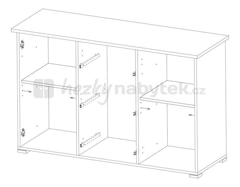 Komoda Svit B bílá+černá