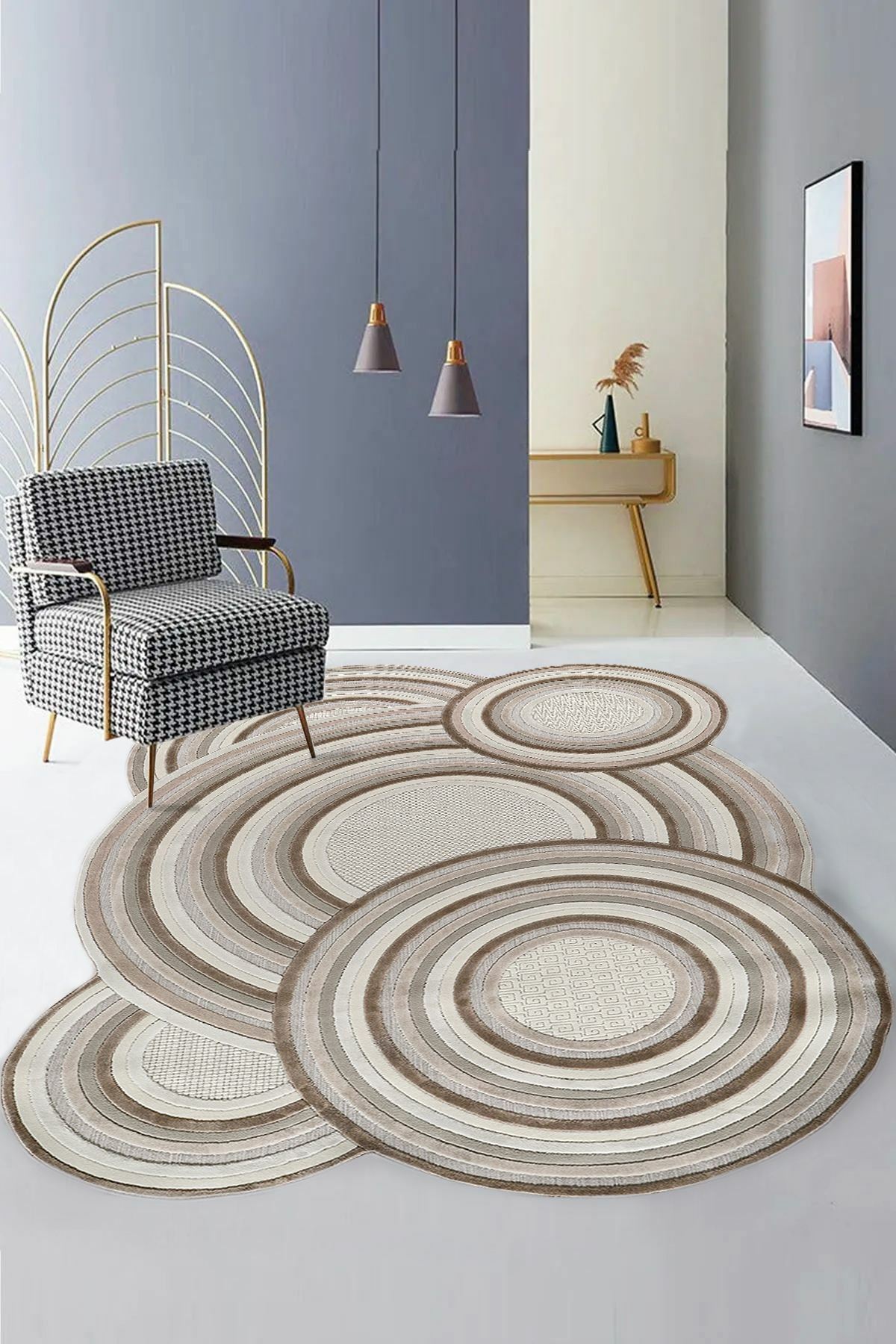 Koberec 160 x 230 cm Amora (béžová + bílá)