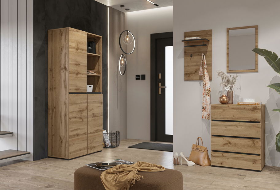 Komoda Crossroad H N27 (dub wotan + černá)