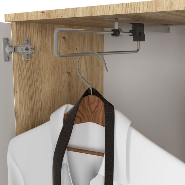 Předsíňová sestava Enteruno (dub artisan + bílá) (se zrcadlem)