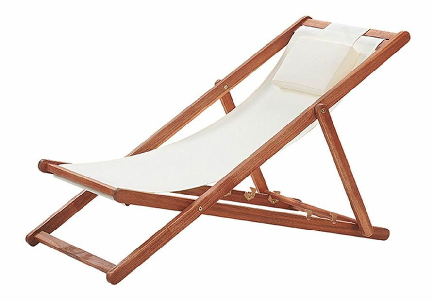 Zahradní lehátko AVELLO (dřevo) (krémová)