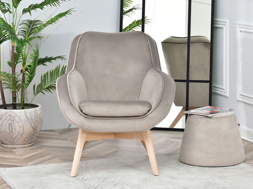 Designové křeslo Merch (béžová + černá)