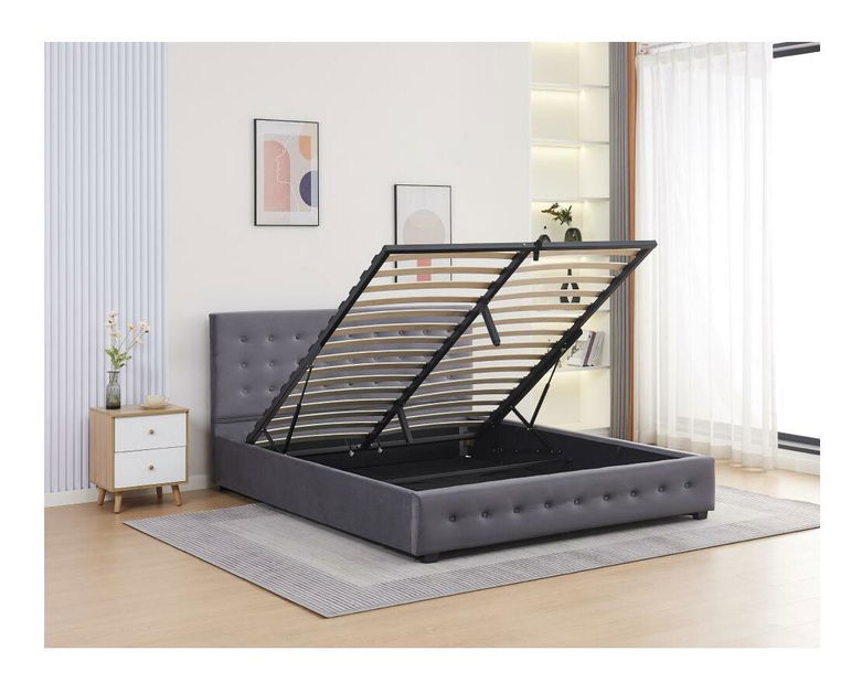 Manželská postel 160 cm Marcaje (šedá) (s roštem) (s úl. prostorem)
