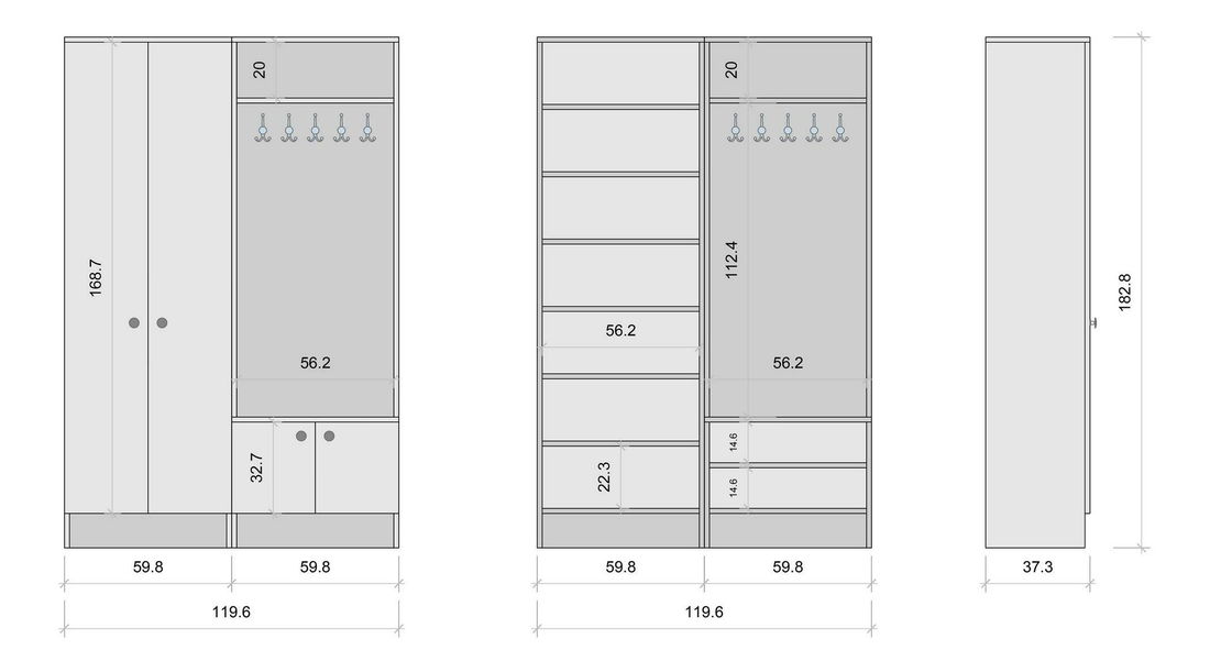 Předsíňová stěna Maui M11 (bílá)