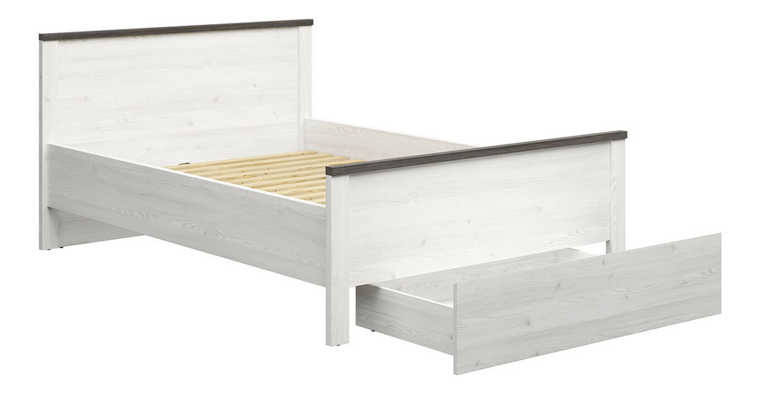 Manželská postel 140 cm BRW Hesen LOZ1S/140 (modřín sibiu světlý + borovice larico)