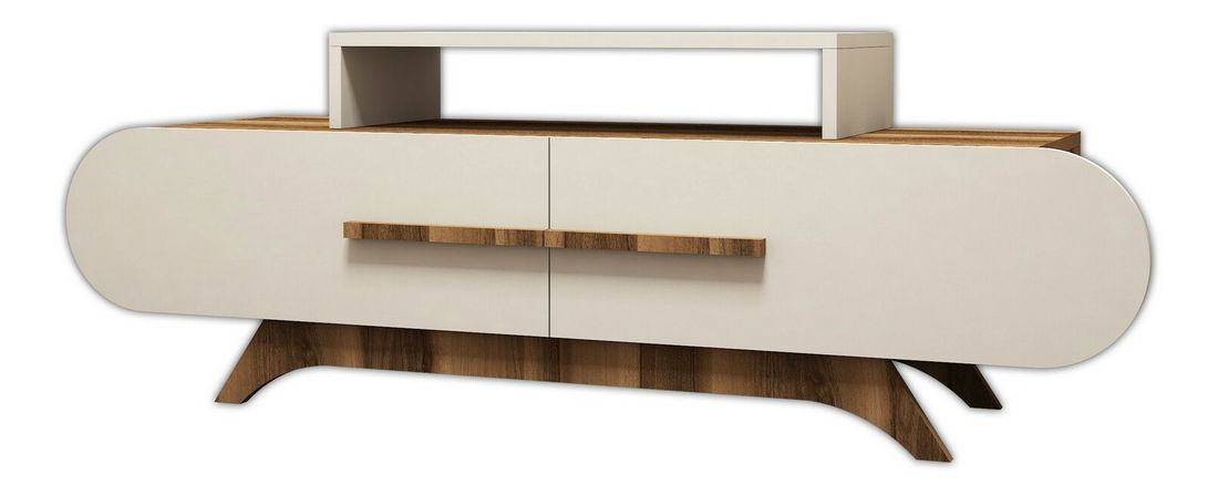 TV stolek/skříňka Dolphie (Ořech + Krémová)