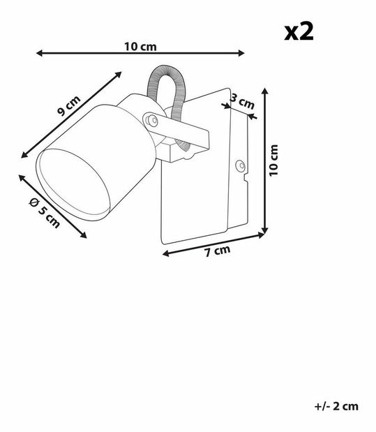 Set 2 ks nástěnných svítidel Briyah (mosazná)
