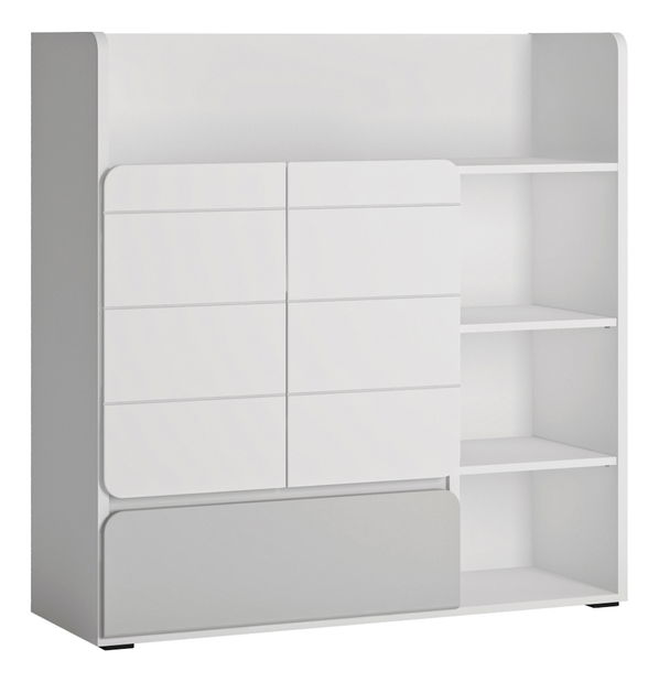 Regál Albunus R03 (bílá alpská + lesk šedý)