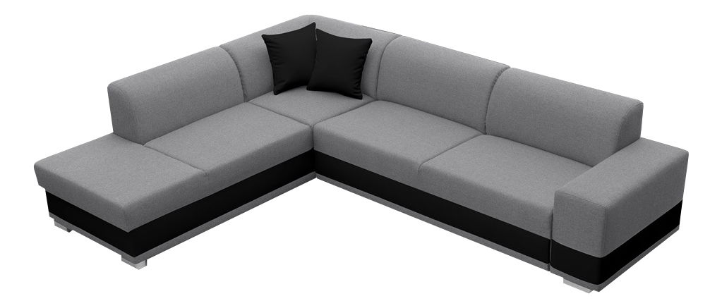 Rohová sedací souprava Darcia (světle šedá + černá) (L)