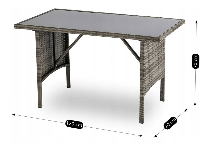 Zahradní set Adaptarlas (šedá) (pro 7 osob)
