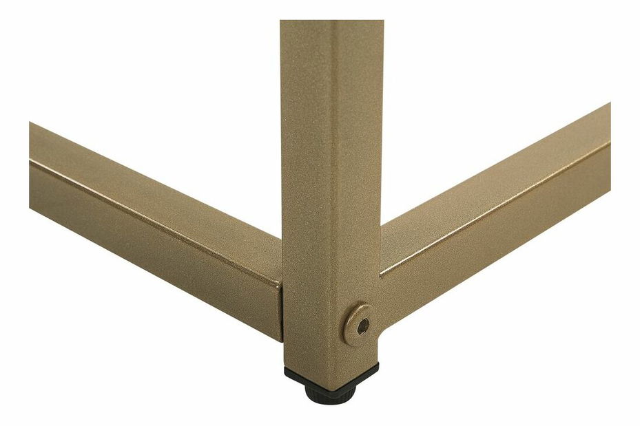 Příruční stolek DELAND (bílá + zlatá)