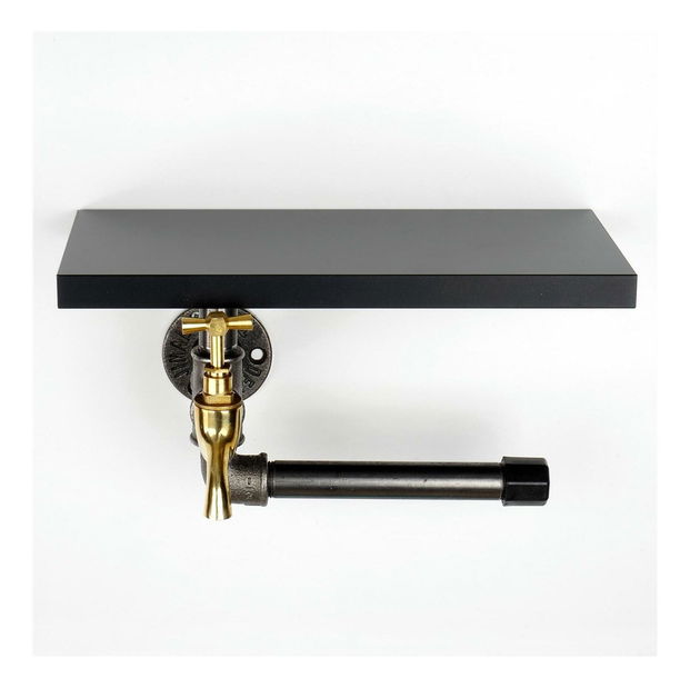 Držák na toaletní papír Nenanu 40 (černá + stříbrná)