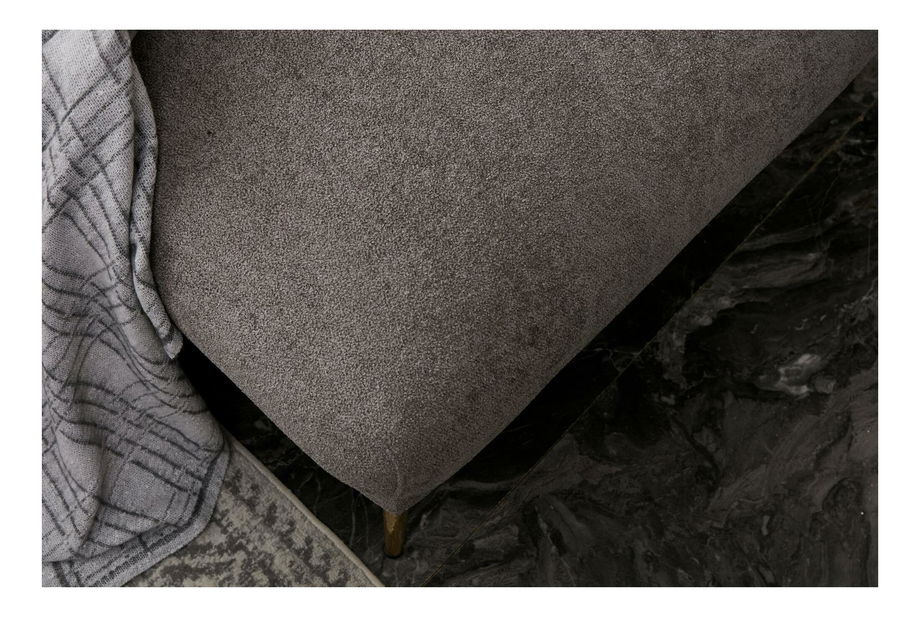 Rohová sedačka Simeon (L) (šedá + zlatá)