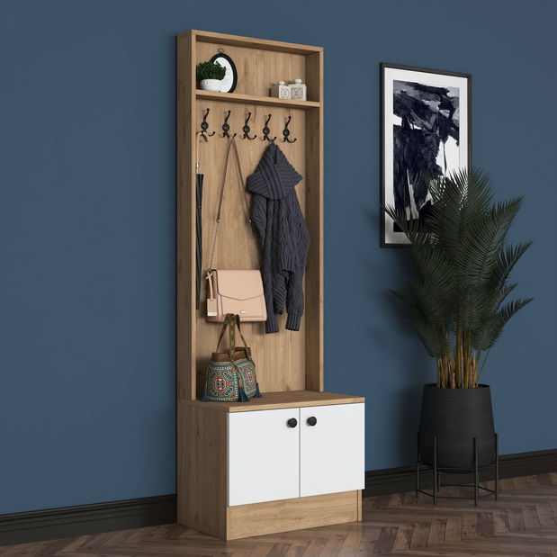 Předsíňová sestava Montorio (ořech + bílá)