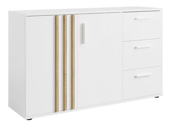 Komoda Tullin 3 (bílá + dub artisan)